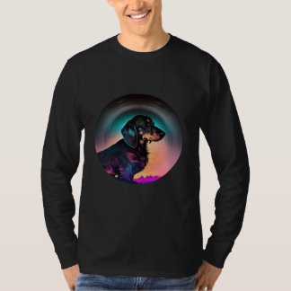 Dachshund Synthwave 80s Retrowave Aesthetic  2 T-shirt