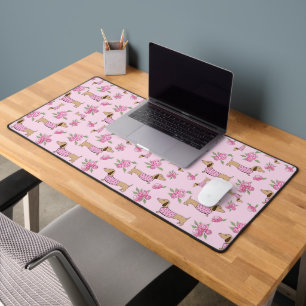 Dachshund tapis de bureau thématique   Peonies flo