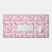 Dachshund tapis de bureau thématique | Peonies flo (Clavier et souris)