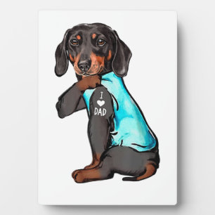 Dachshund Tattoo Ik hou van papa Funny Dog Dachshu Fotoplaat