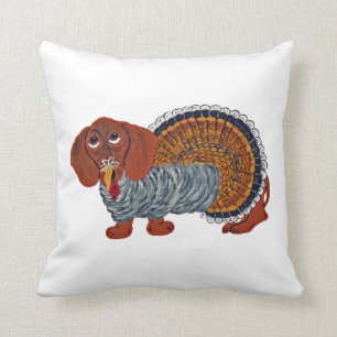 Dachshund Thanksgiving kalkoen Kussen
