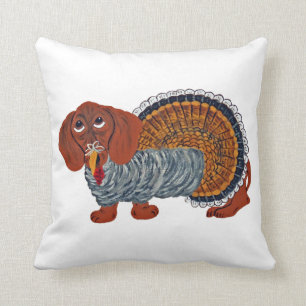Dachshund Thanksgiving kalkoen Kussen