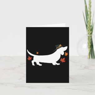 Dachshund Thanksgiving Pilgrim Fall Kaart