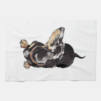Dachshund-theehanddoek. Theedoek