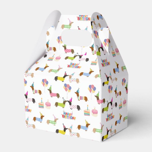 Dachshund Thmed Favor Box Bedankdoosjes (Voorkant Zijde)