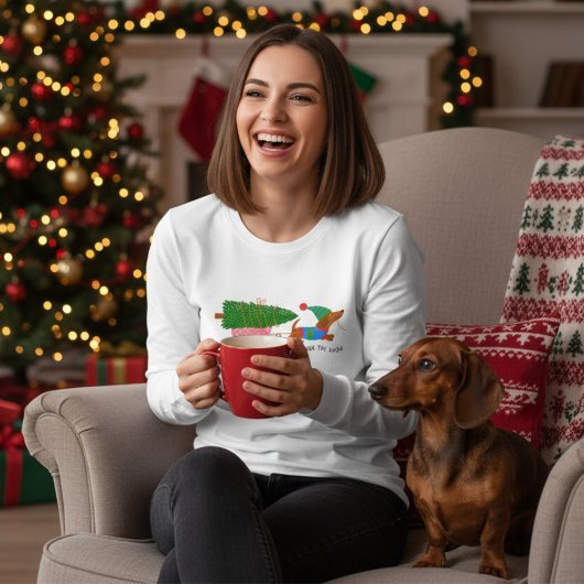 Dachshund Through The Snow Cute Christmas Dog Tri-Blend Shirt