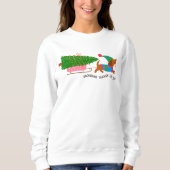 Dachshund Through The Snow Cute Christmas Dog Trui (Voorkant)