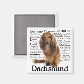 Dachshund Traits Magnet Magneet (Voorkant / Achterkant)