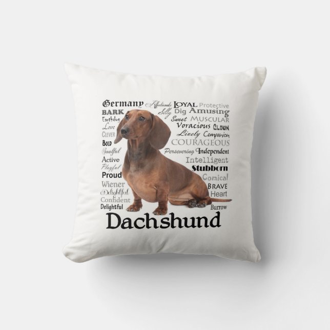 Dachshund Traits Pillow Kussen (Voorkant)