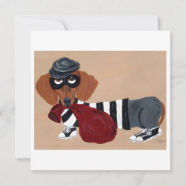 Dachshund Treat Thief Burglar Feestdagenkaart