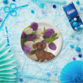 Dachshund Tulips Paper Party Bord (Feest)