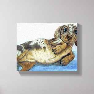 Dachshund Tummy Canvas Afdruk