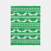 Dachshund Ugly Sweater Snowflakes Fleece Deken (Voorkant)