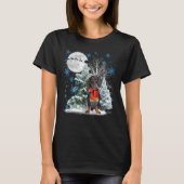 Dachshund under Moonlight Snow Kerstmis Pajama T-shirt (Voorkant)