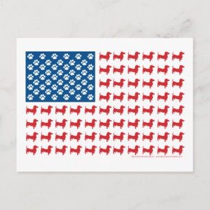 Dachshund USA Patriotic Flag Briefkaart