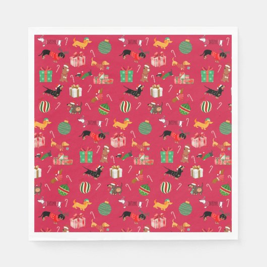 Dachshund vakantiepapier servetten (Voorkant)