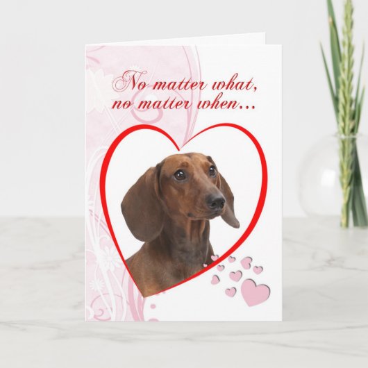 Dachshund-Valentijn Feestdagen Kaart (Voorkant)