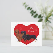 Dachshund-Valentijn Feestdagenkaart (Staand voorkant)