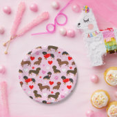 Dachshund-Valentijn Papieren Bordje (Feest)