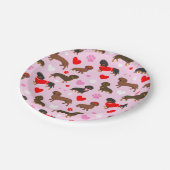 Dachshund-Valentijn Papieren Bordje (Gekanteld)