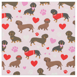 Dachshund-Valentijn Stof