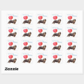 Dachshund Valentijn Vierkante Sticker (Vel)