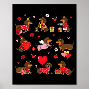Dachshund Valentijnen Lieve Hond Wiener Dog Liefde Poster