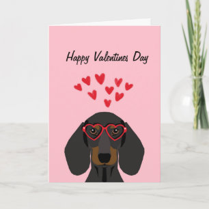 Dachshund Valentijns  Love Card - zwart en geel Feestdagen Kaart