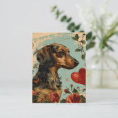 Dachshund Valentijnsdag Briefkaart (Staand voorkant)