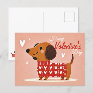 Dachshund-Valentijnsdag Briefkaart
