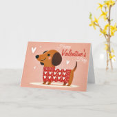 Dachshund Valentijnsdag kaart (Gele Bloem)