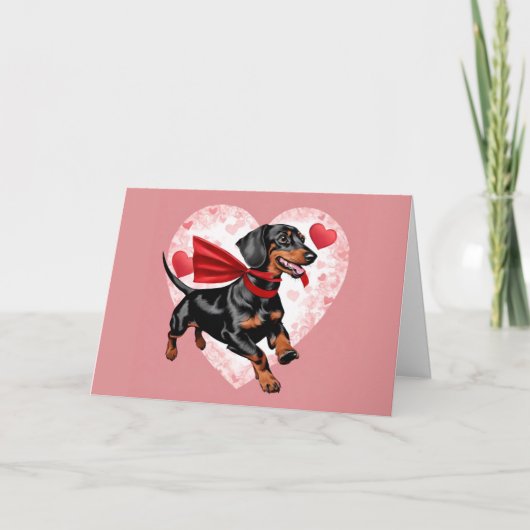Dachshund Valentijnsdag Kaart (Voorkant)