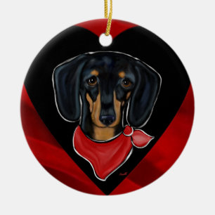 Dachshund Valentijnsdag Keramisch Ornament