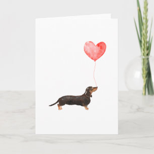 Dachshund-Valentijnse kaart, Dog-Valentijns-kaart Feestdagen Kaart