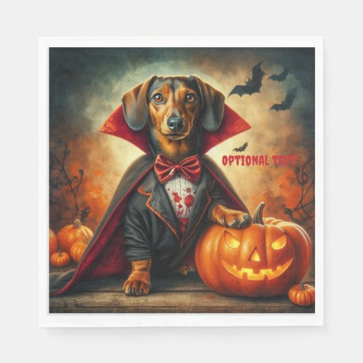 Dachshund Vampire Halloween Servet (Voorkant)