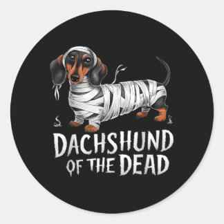 Dachshund van dode Halloween-mummie hond Ronde Sticker