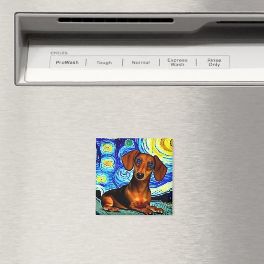 Dachshund Van Gogh Magnet (In Situ (Lave-vaisselle))