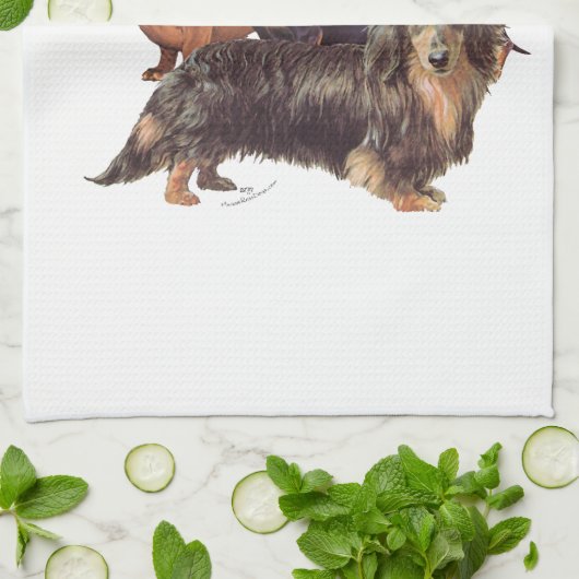 Dachshund Varieties Theedoek (Gevouwen)