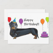 Dachshund Verjaardag Briefkaart (Voorkant / Achterkant)
