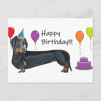 Dachshund Verjaardag Briefkaart