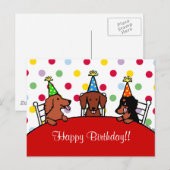 Dachshund Verjaardag Cartoon Briefkaart (Voorkant / Achterkant)