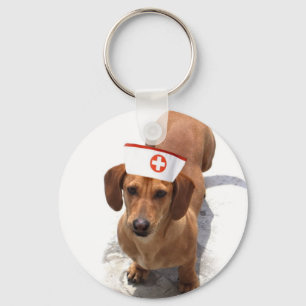 Dachshund-verpleegkundige sleutelhanger