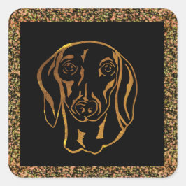 DACHSHUND VIERKANTE STICKER