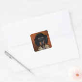 DACHSHUND VIERKANTE STICKER (Envelop)