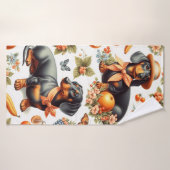 Dachshund vintage sans couture (Serviette de bain)