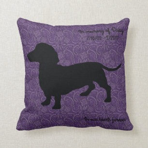 Dachshund Violet En Mémoire Du Coussin