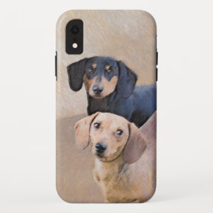 Dachshund (vloeiend) schilderen - Oorspronkelijke  iPhone XR Hoesje