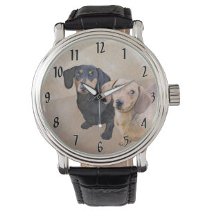 Dachshund (vloeiend) schilderen - Oorspronkelijke Horloge