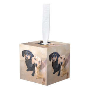Dachshund (vloeiend) schilderen - Oorspronkelijke  Kubus Ornament