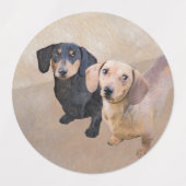 Dachshund (vloeiend) schilderen - Oorspronkelijke Labels (Design 2)